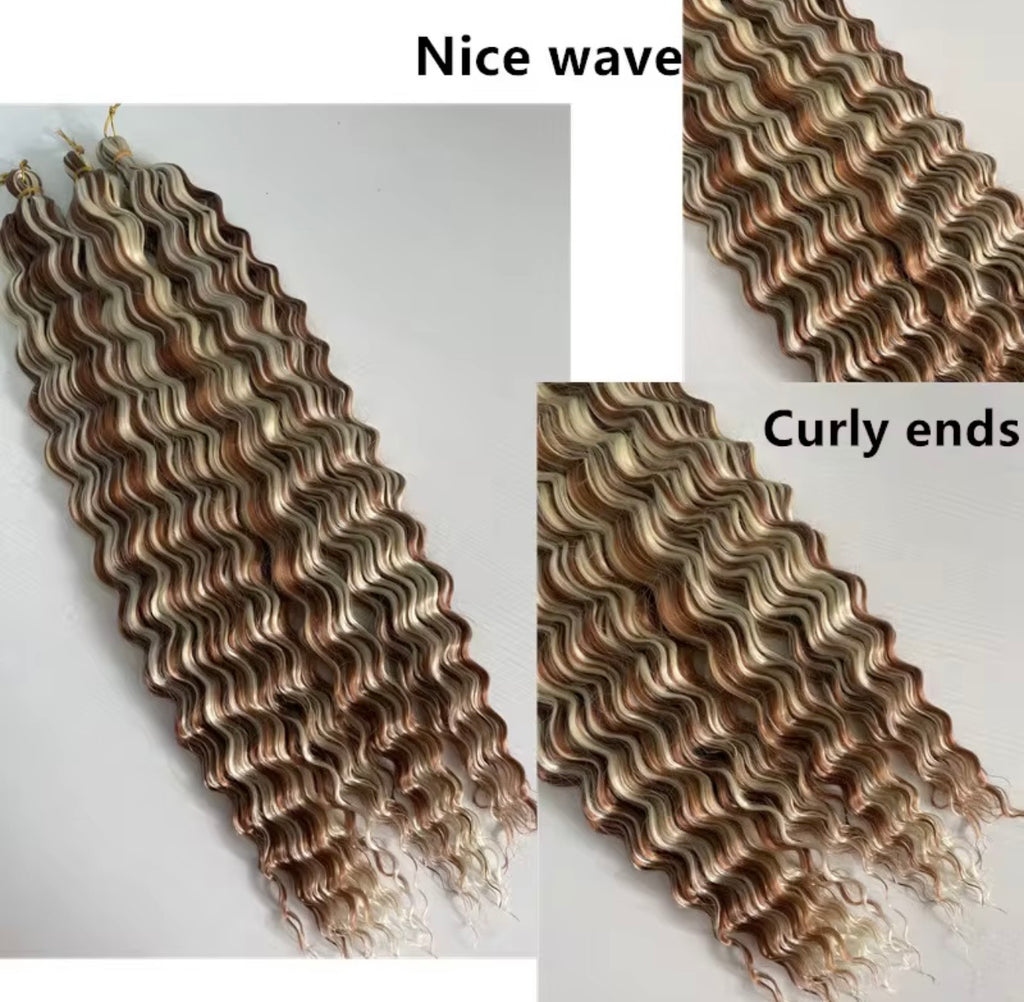 24 Inches 150g Deep Waves Braiding Hair Extension