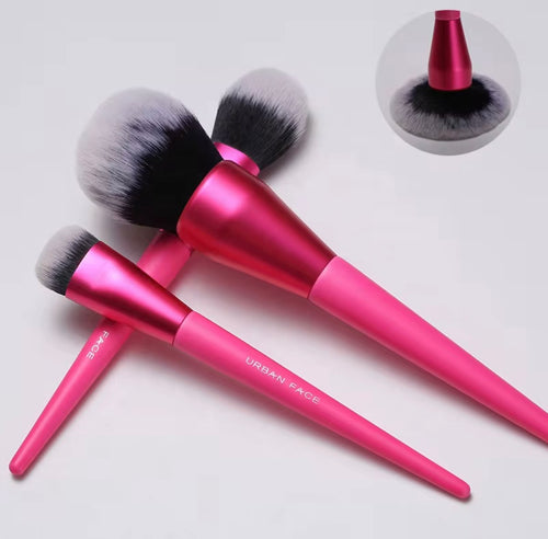 10-Piece Rose Pink Professional Makeup Brush Set with Pouch | Soft Synthetic Brushes for Face & Eyes