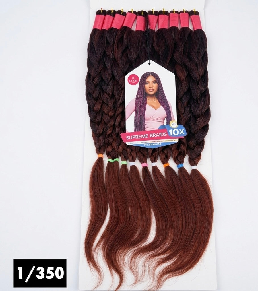 Lush Hair 65 Inches 10X Pre-Stretched Braiding Hair Extension
