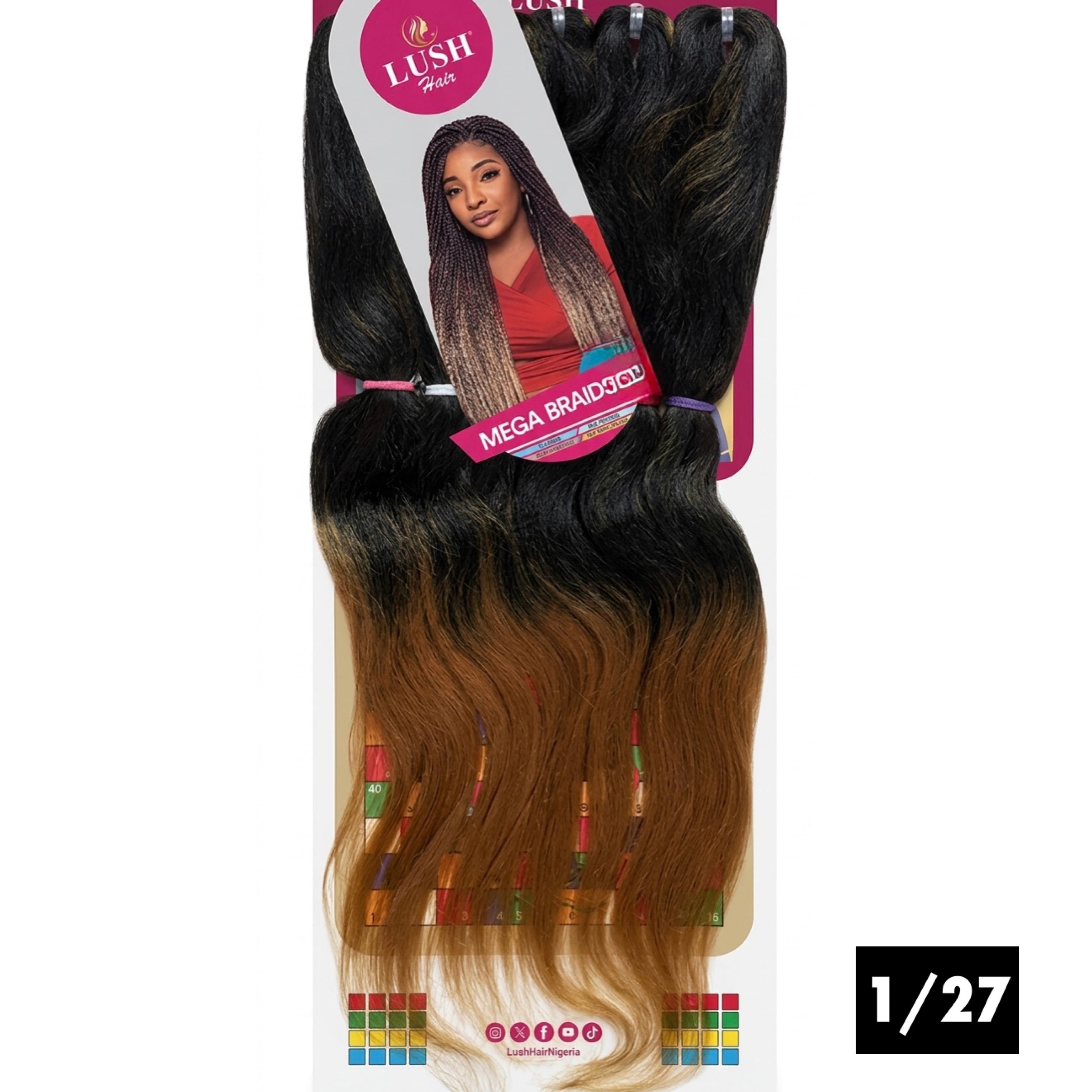 Lush Hair 55 Inches 6X Pre-Stretched Braiding Hair Extension