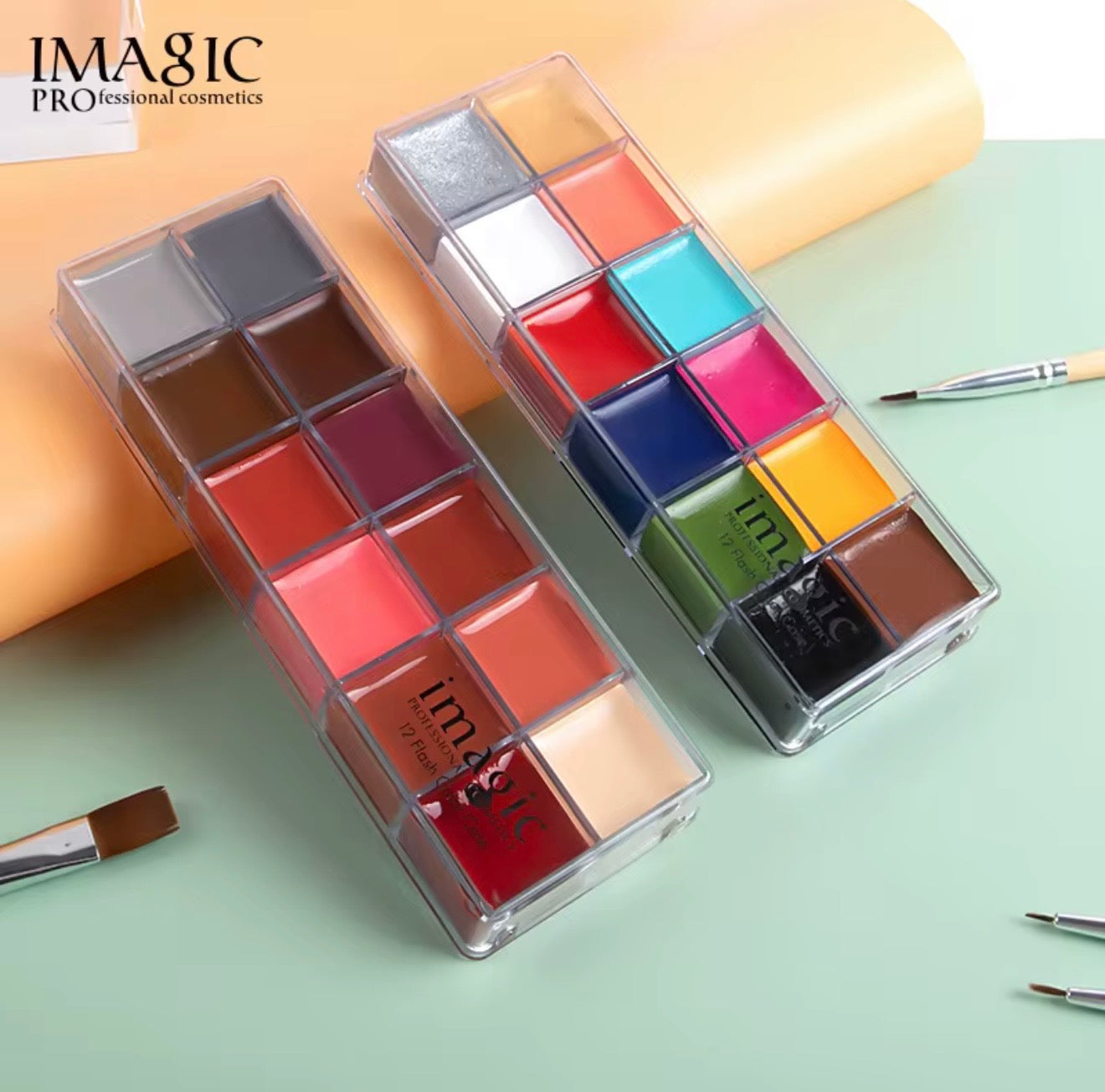 IMAGIC 12-Color Flash Case: Lipstick & Body Paint Palette
