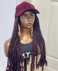RTW Wig: Wine Boss Chic Braids With Curly Tips In Wine Face Cap