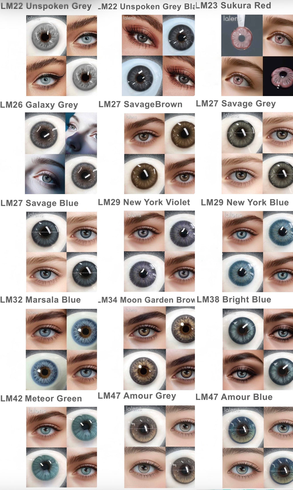 Lalens Colored Contact Lenses – Non-Prescription | 23 Shades | Natural & Vibrant Eye Color Contacts