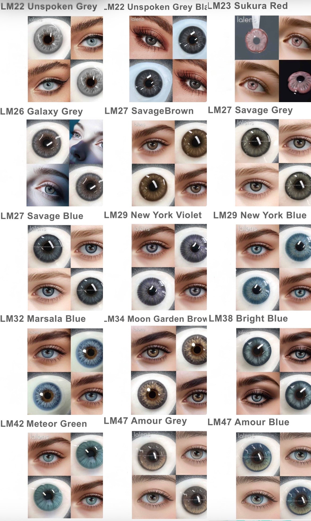 Lalens Colored Contact Lenses – Non-Prescription | 23 Shades | Natural & Vibrant Eye Color Contacts