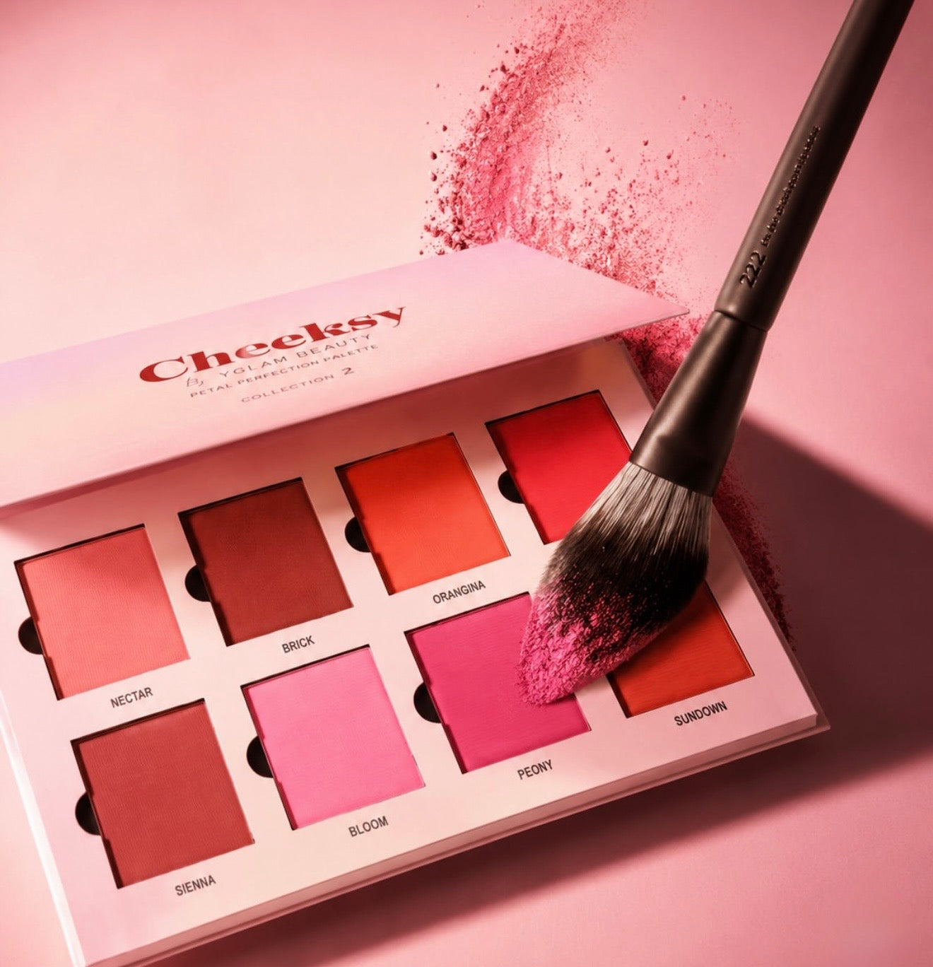 Cheeksy by YGlam Beauty 8-Shade Pressed Powder Blush Palette (Petal Perfection Collection 2)