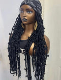 RTW Wig: Black Butterfly Locs In Black & White Scarf