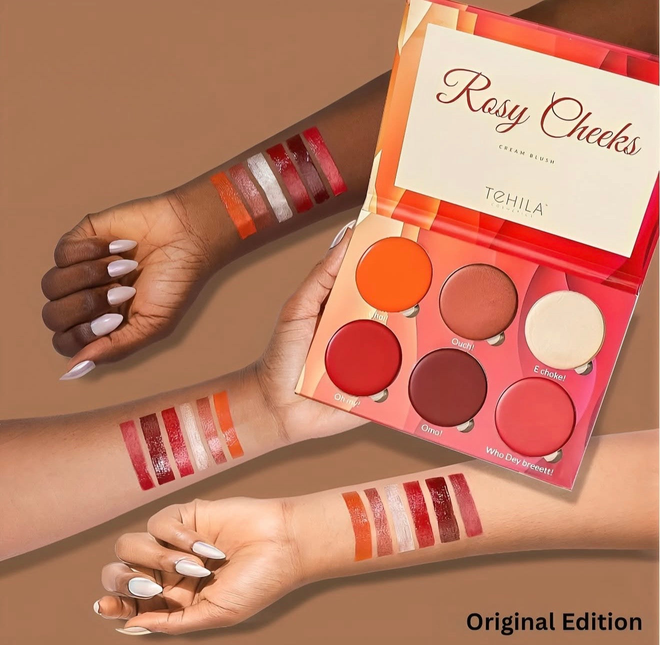 Tehila Rosy Cheeks 6 Colors Cream Blush Palette