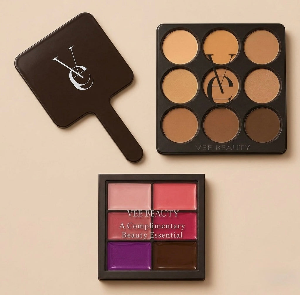 Vee Beauty The Complexion Code 9.0 (9 in 1 Pressed Powder Palette + Free Mirror & Lip Palette)