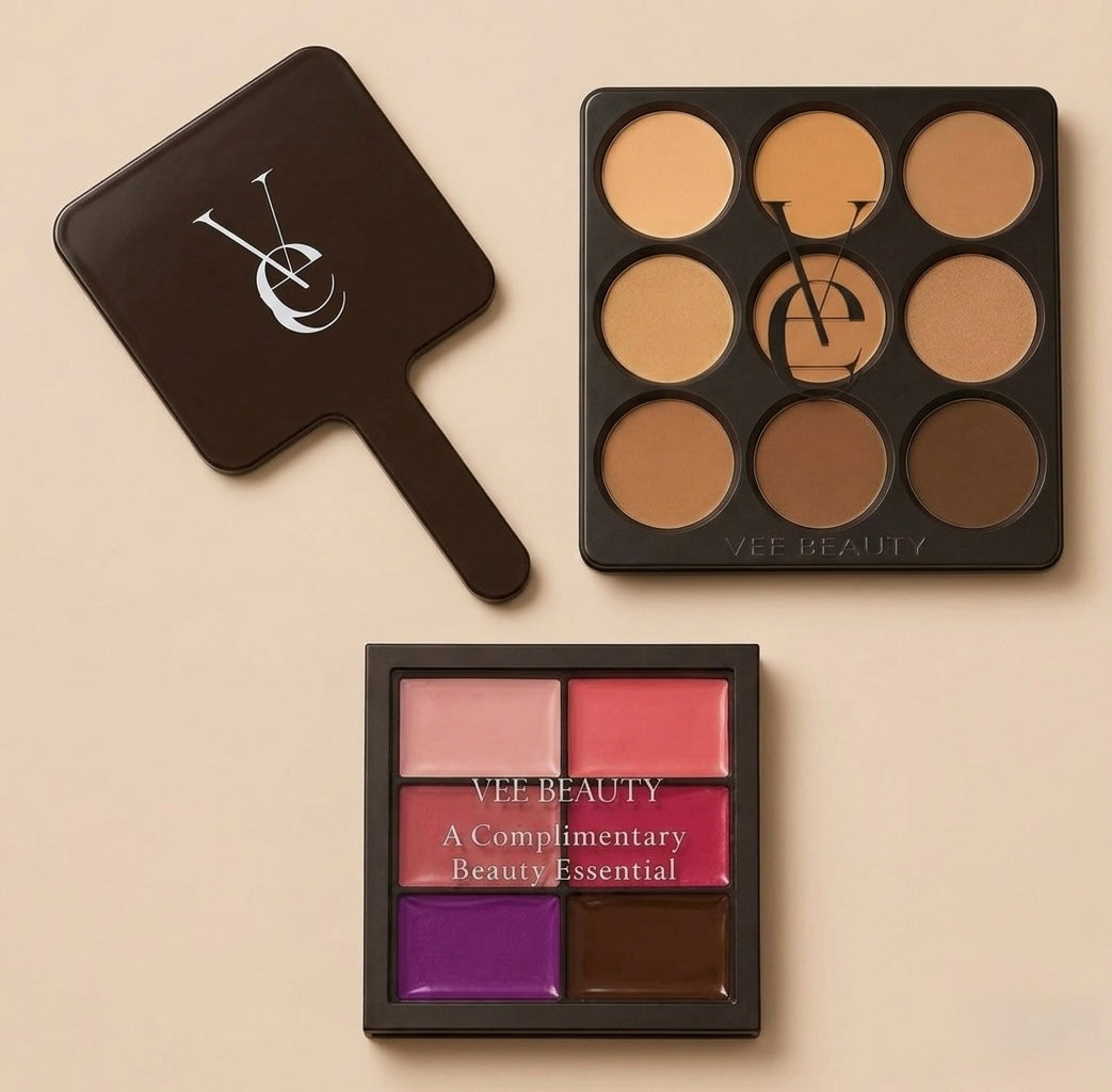 Vee Beauty The Complexion Code 9.0 (9 in 1 Pressed Powder Palette + Free Mirror & Lip Palette)