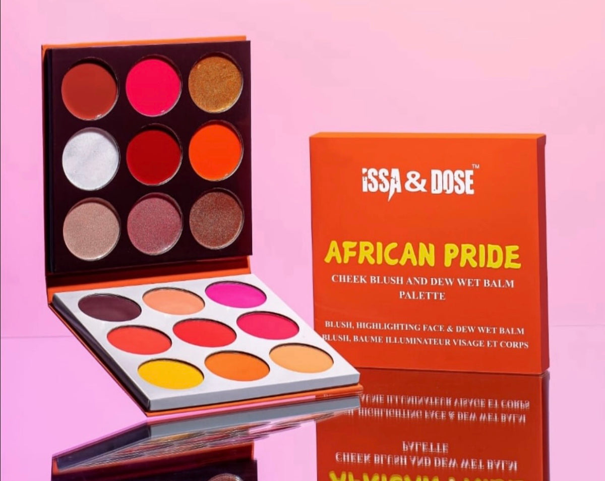 Issa & Dose African Pride 18 Shades Blush, Highlighter & Dew Wet Balm Cheek Palette