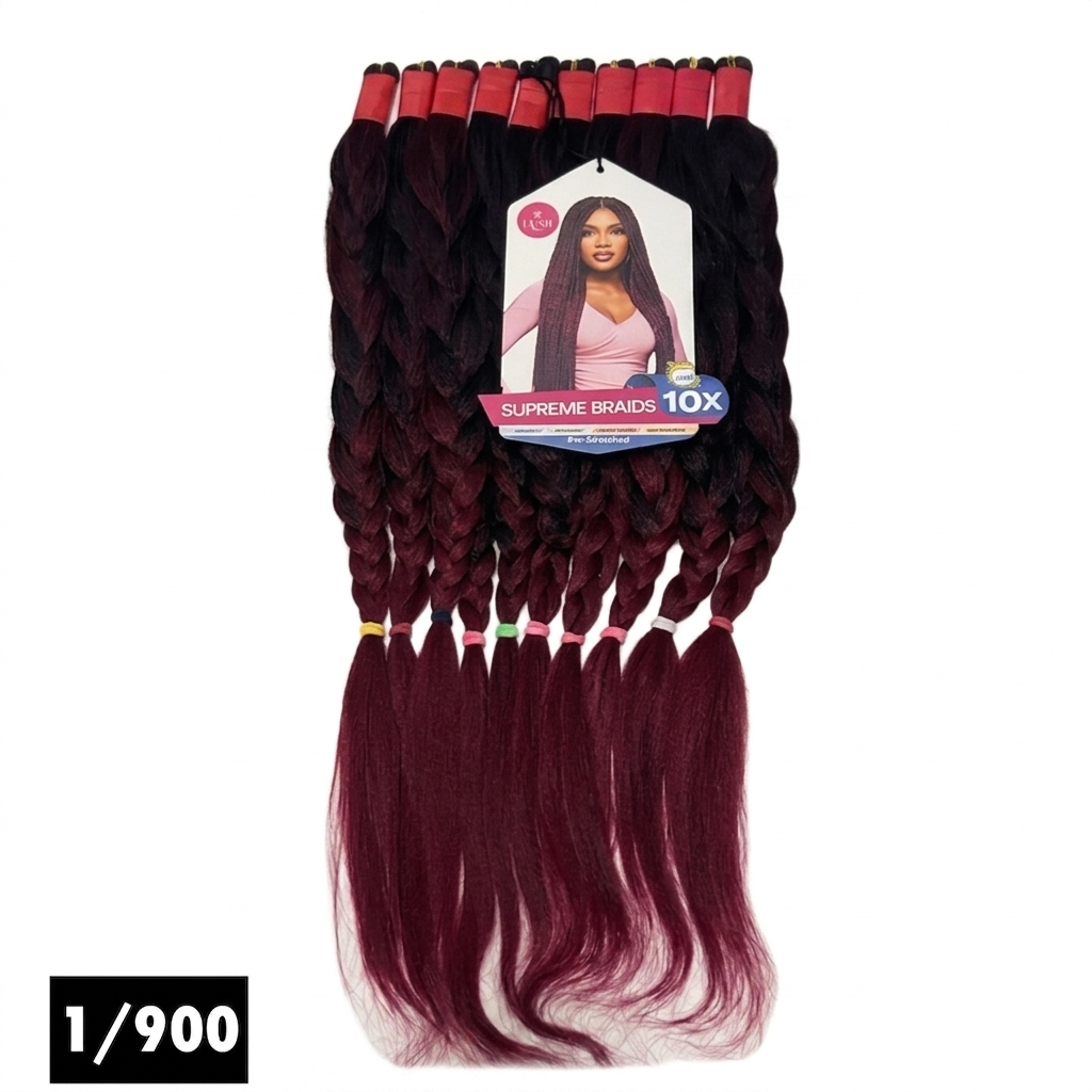 Lush Hair 65 Inches 10X Pre-Stretched Braiding Hair Extension
