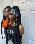 RTW Wig: Long Black Locs In Multicolored Band