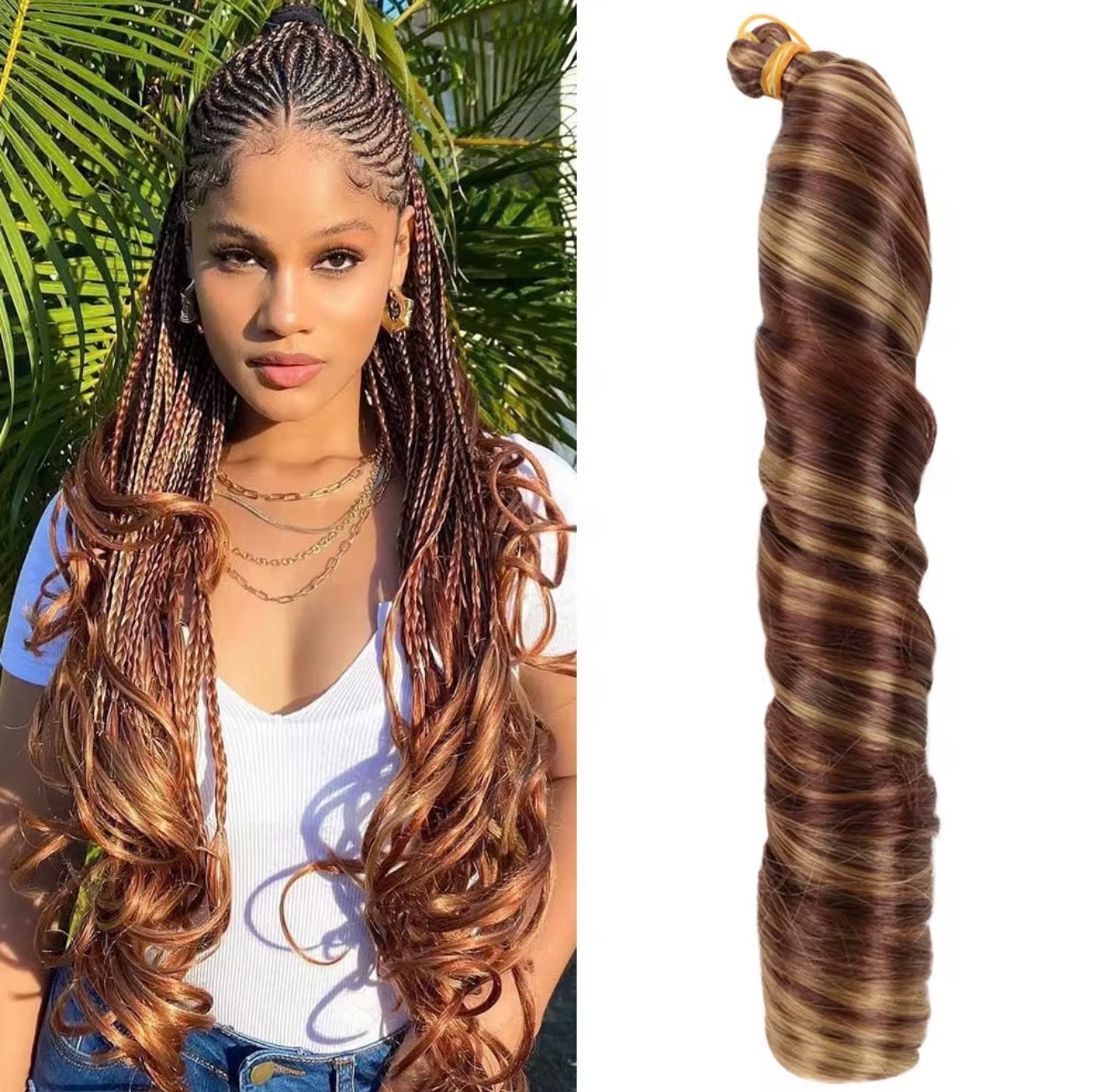 24 Inches 150g French Curls Braiding Hair Extension