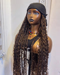 RTW Wig: Brown Boho Braids In Black Scarf