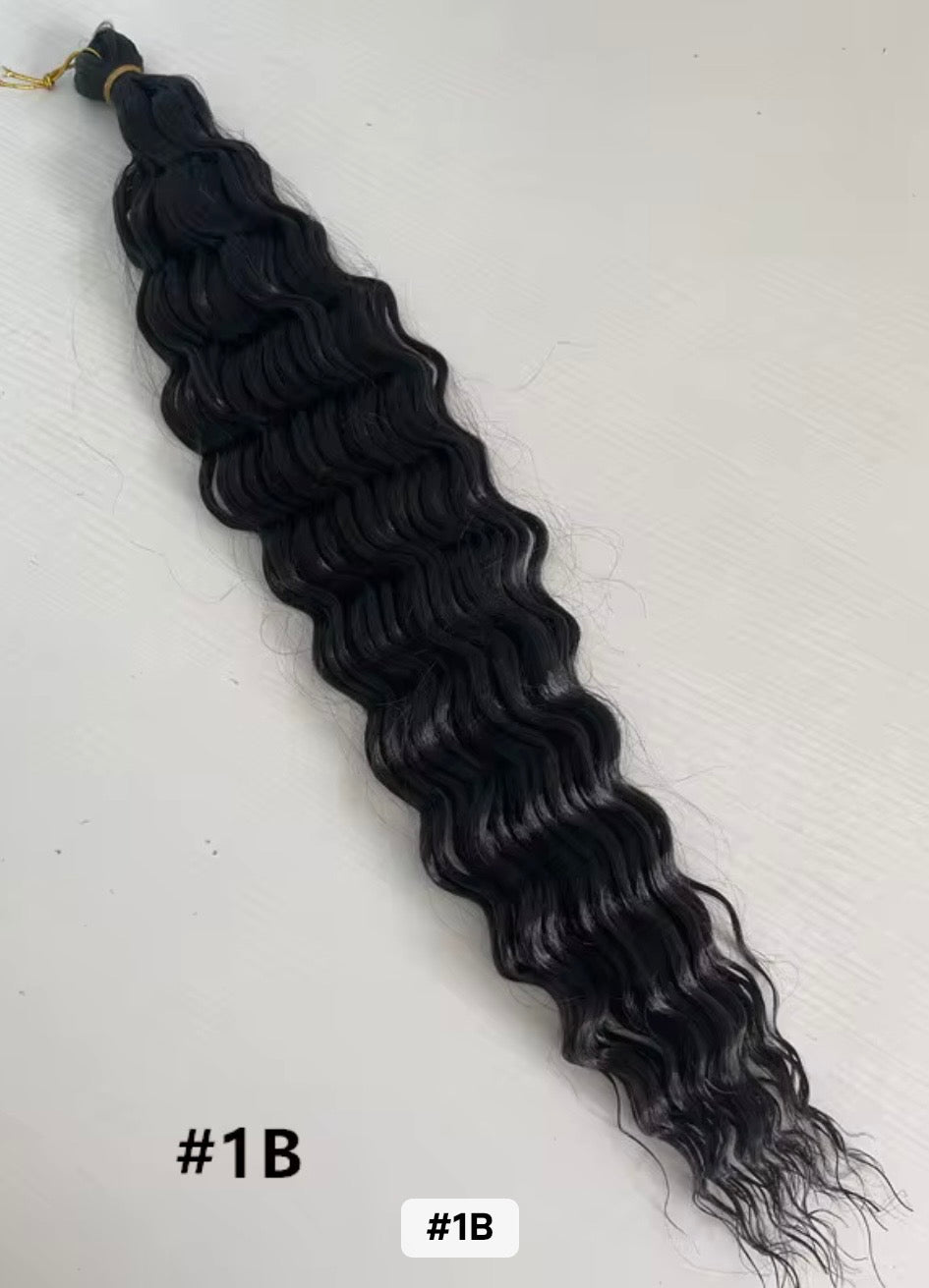 24 Inches 150g Deep Waves Braiding Hair Extension