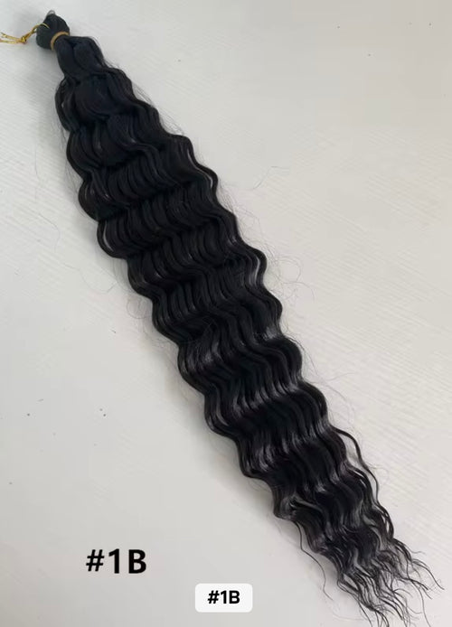 24 Inches 150g Deep Waves Braiding Hair Extension