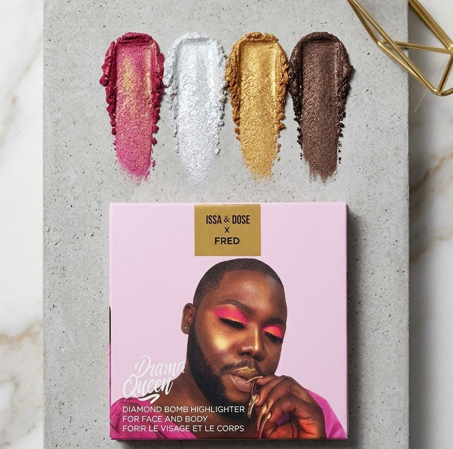 Issa & Dose X Fred Drama Queen 4 Colors Highlighter Palette