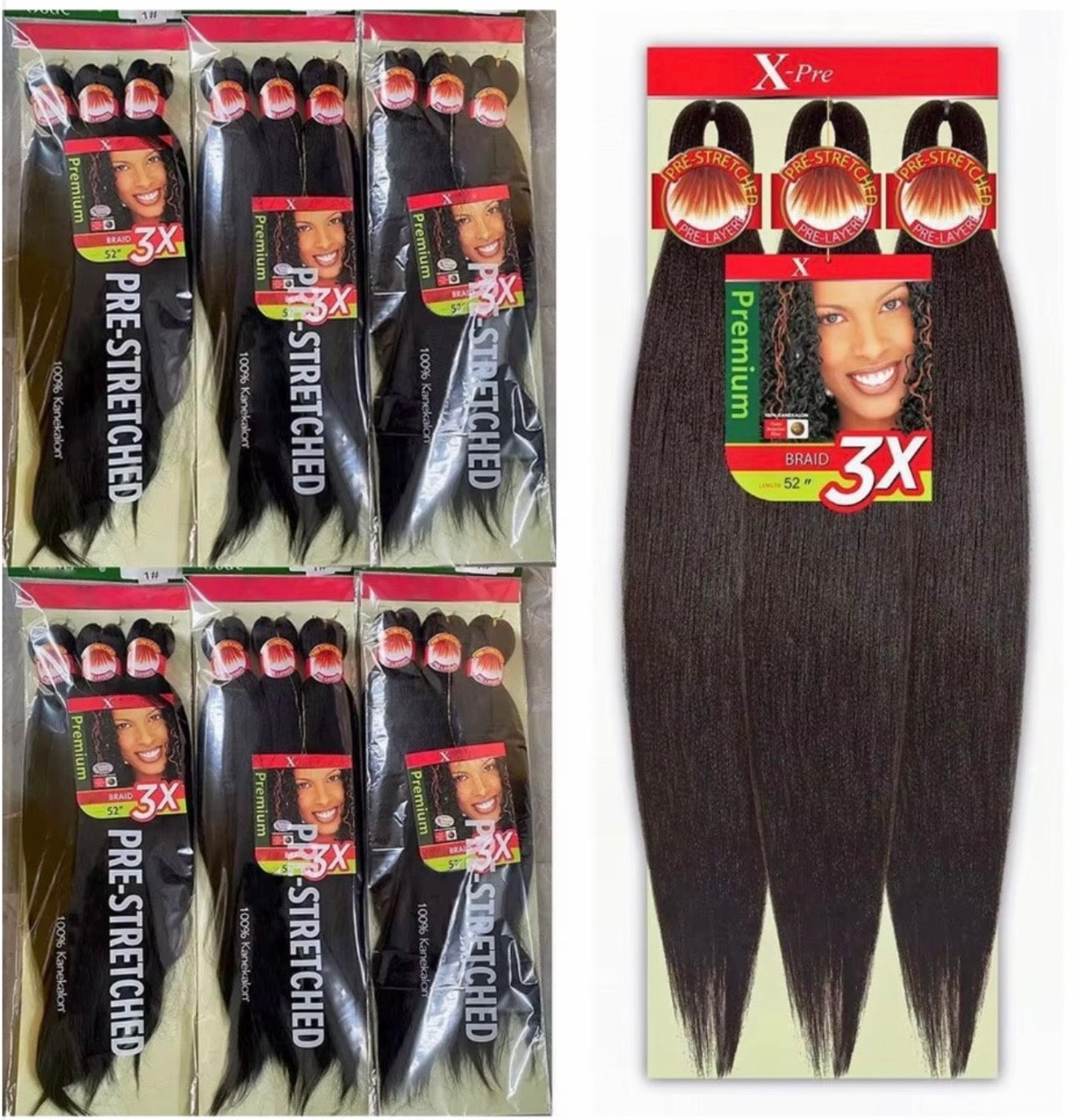 52 Inches 3X Pre-Stretched Braiding Hair Extension
