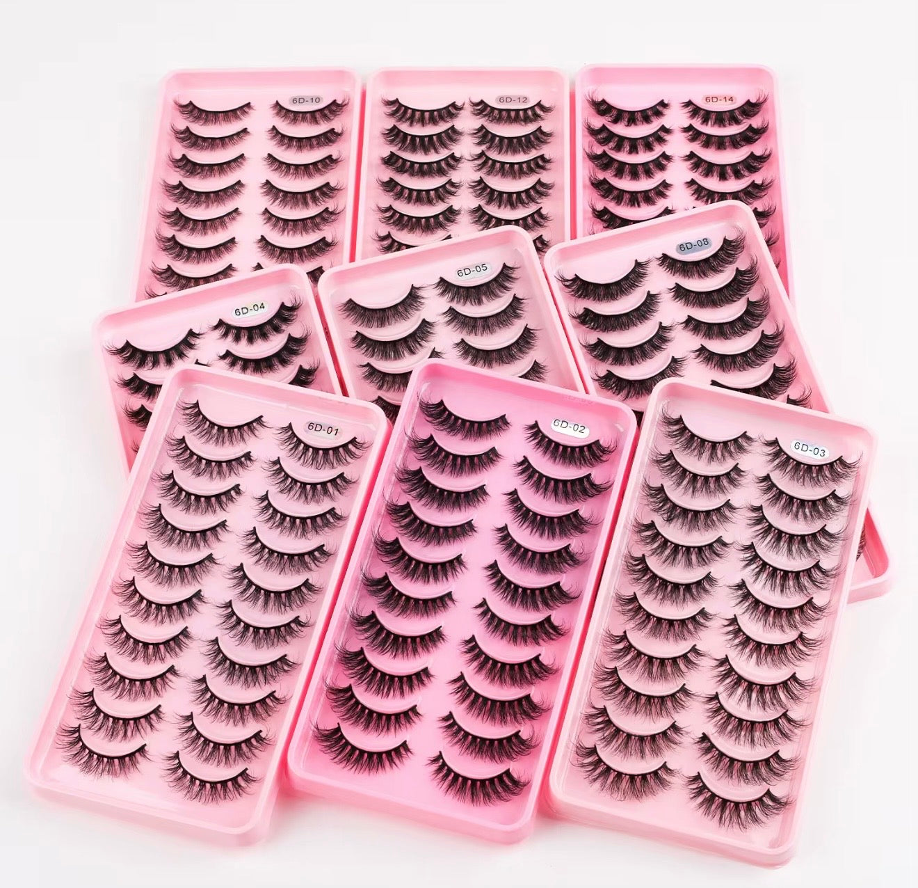 10 Pairs/Set Fluffy Wispy Natural Lashes Tray