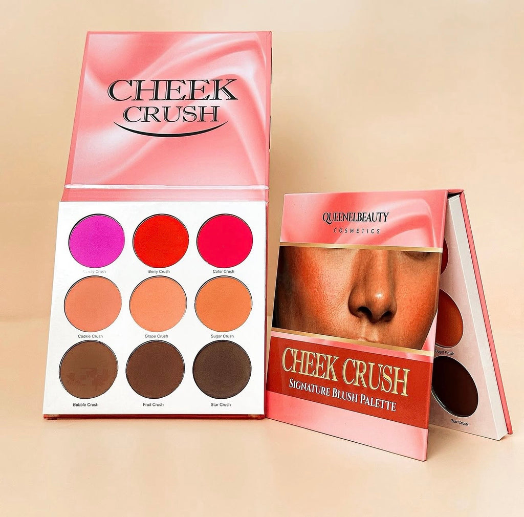 Queenel Beauty Cheek Crush 9 Colors Blush X Contour Palette