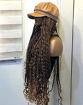 RTW Wig: Brown Boho Braids In Light Brown Premium Face Cap