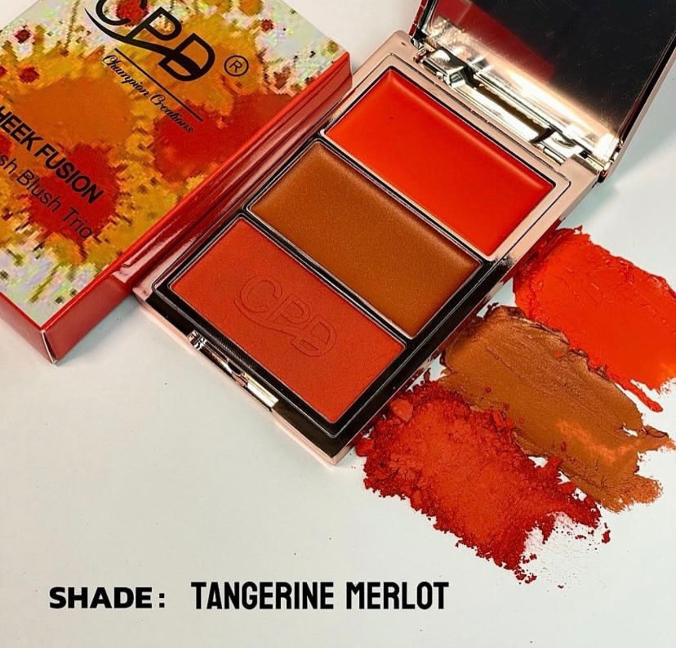 CPD Cheek Fusion Multi-Finish Blush Trio (Matte, Shimmer Cream & Cream Blush Compact with Mirror)