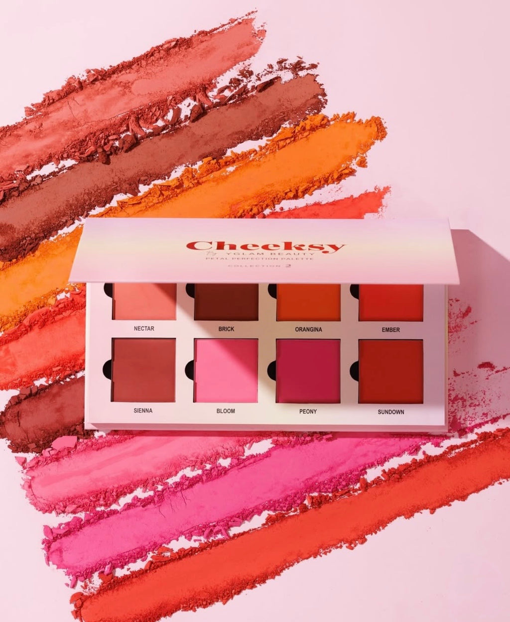 Cheeksy by YGlam Beauty 8-Shade Pressed Powder Blush Palette (Petal Perfection Collection 2)