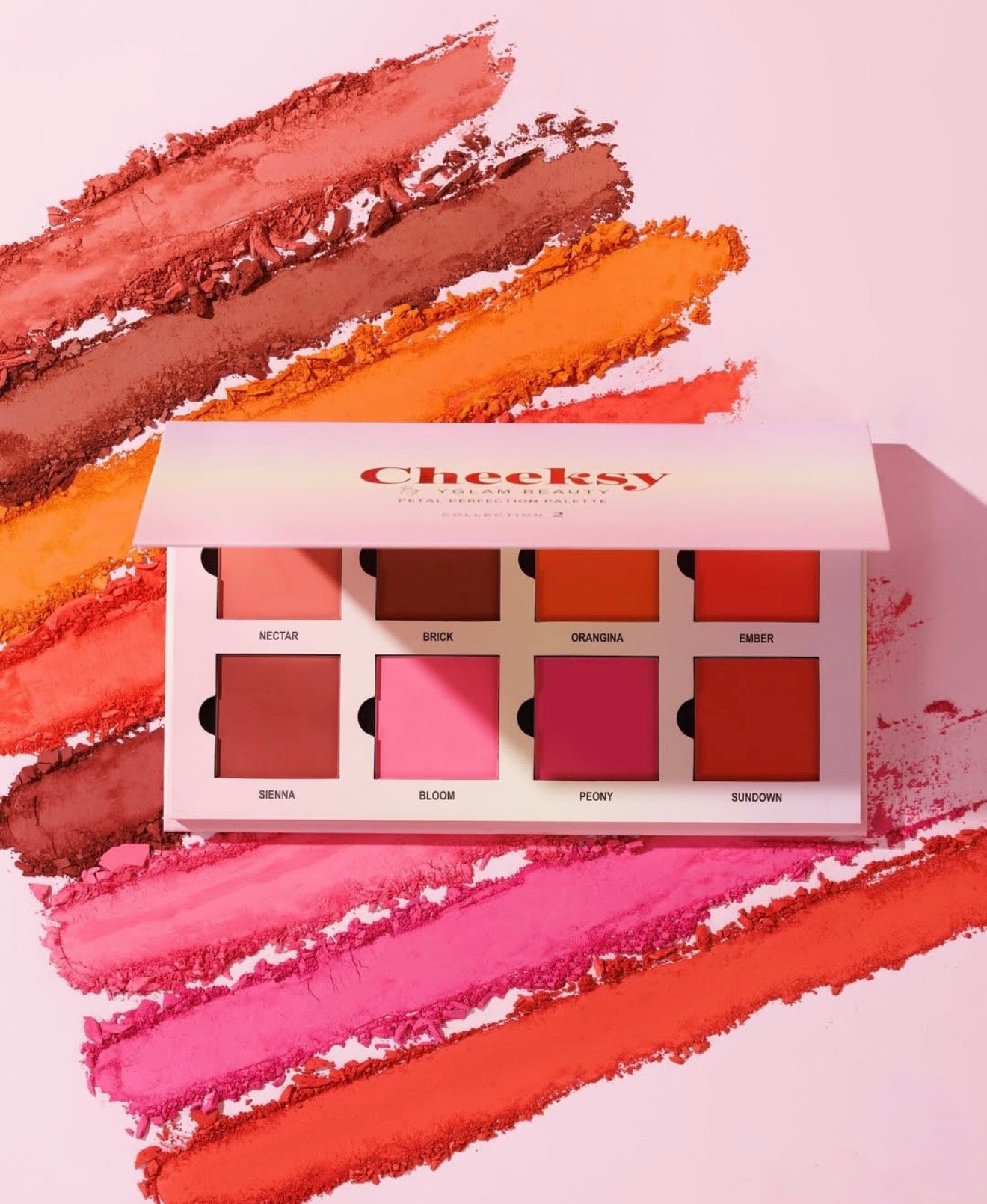 Cheeksy by YGlam Beauty 8-Shade Pressed Powder Blush Palette (Petal Perfection Collection 2)