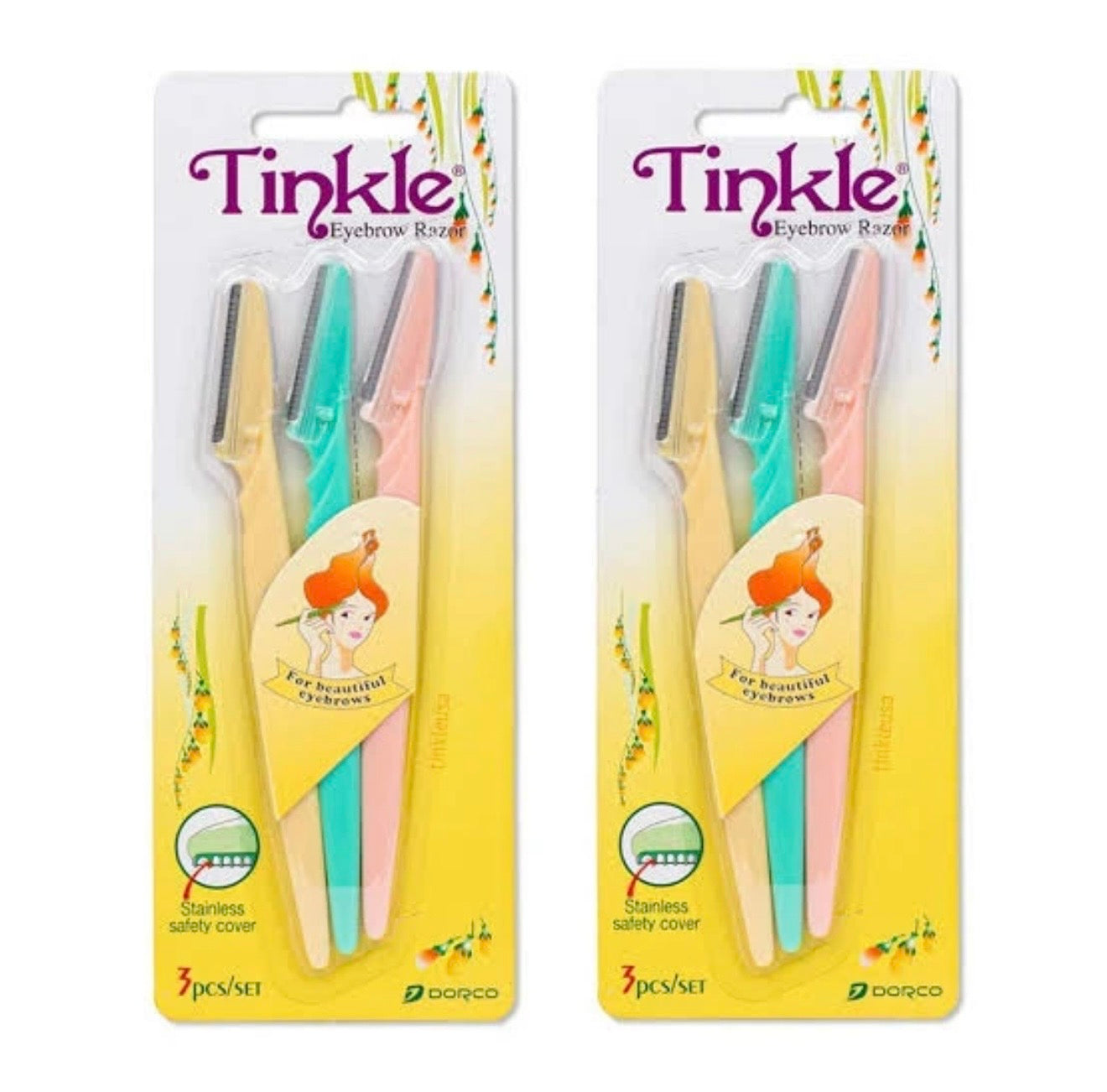 Tinkle 3-Pieces Eyebrow Razor