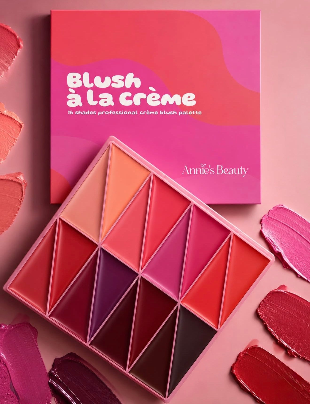 Annie’s Beauty 16 Colors Cream Blush Palette (Blush A La Crème)
