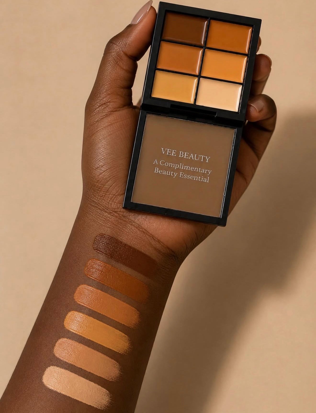Vee Beauty Burgundy Luxe Edition 12-in-1 Pressed Powder Palette (2x6 Pan Set + Free Mirror & Mini Concealer Palette)