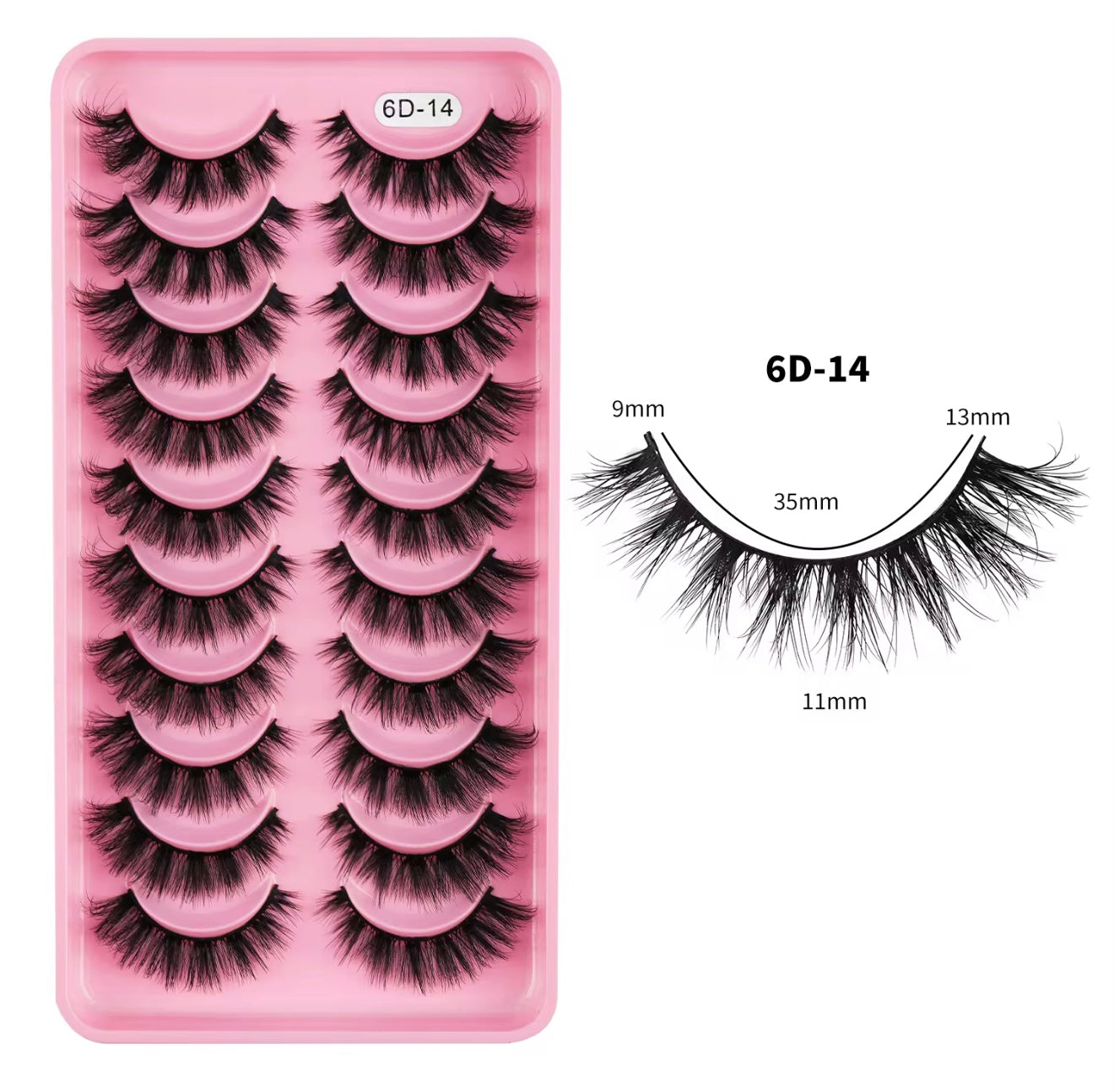 10 Pairs/Set Fluffy Wispy Natural Lashes Tray