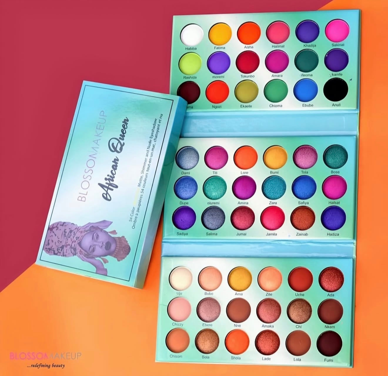 Blossom African Queen 54 Colors Eyeshadow Palette