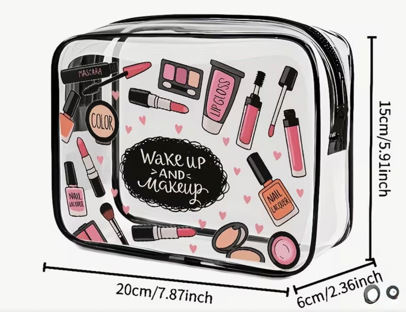 Travel Size Clear PVC Makeup Purse (Style 1)