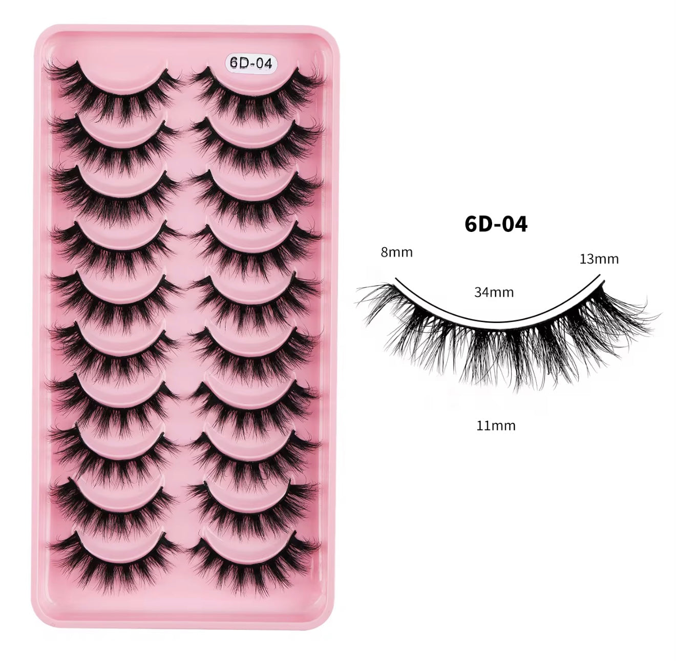 10 Pairs/Set Fluffy Wispy Natural Lashes Tray