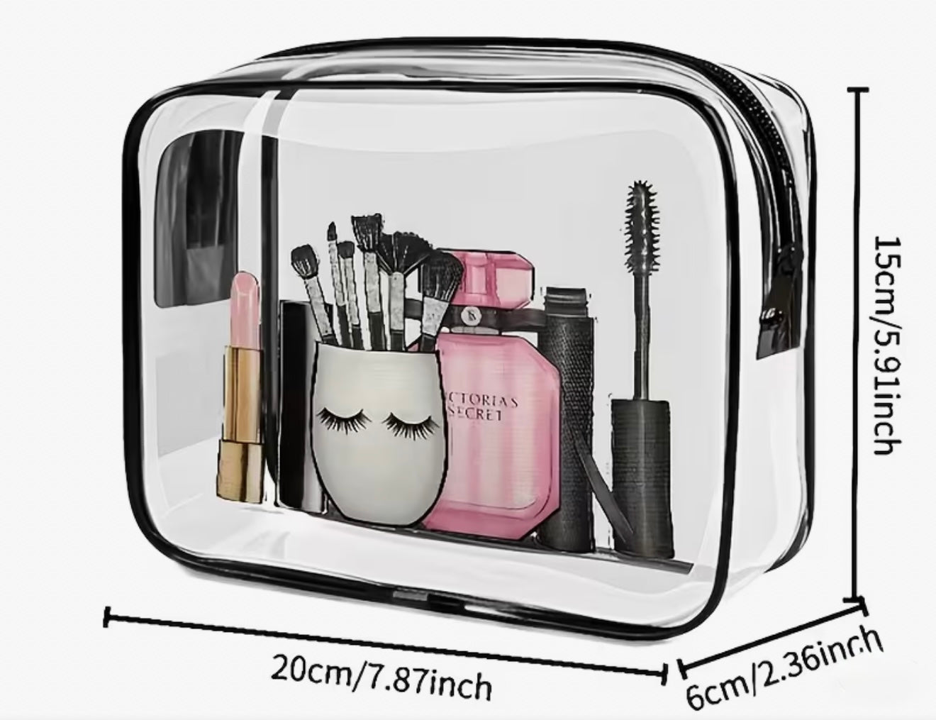 Travel Size Clear PVC Makeup Purse (Style 2)