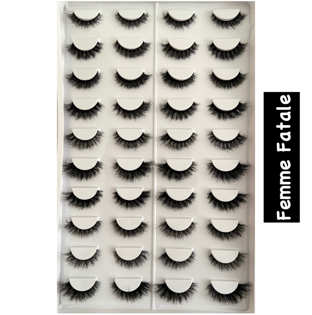 Voan Beauties 20-Pair Human Hair Fluffy Faux Mink Lashes Tray