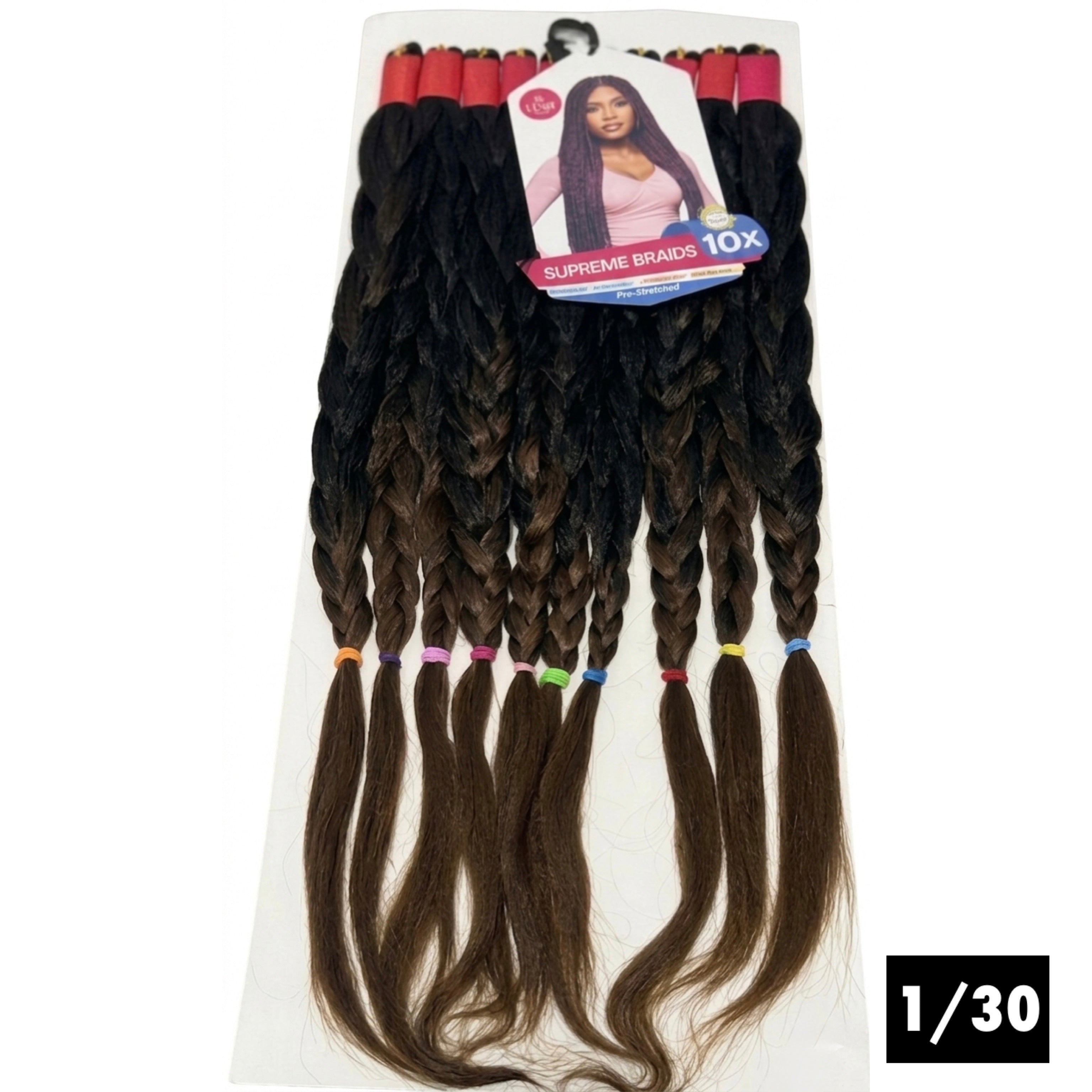 Lush Hair 65 Inches 10X Pre-Stretched Braiding Hair Extension