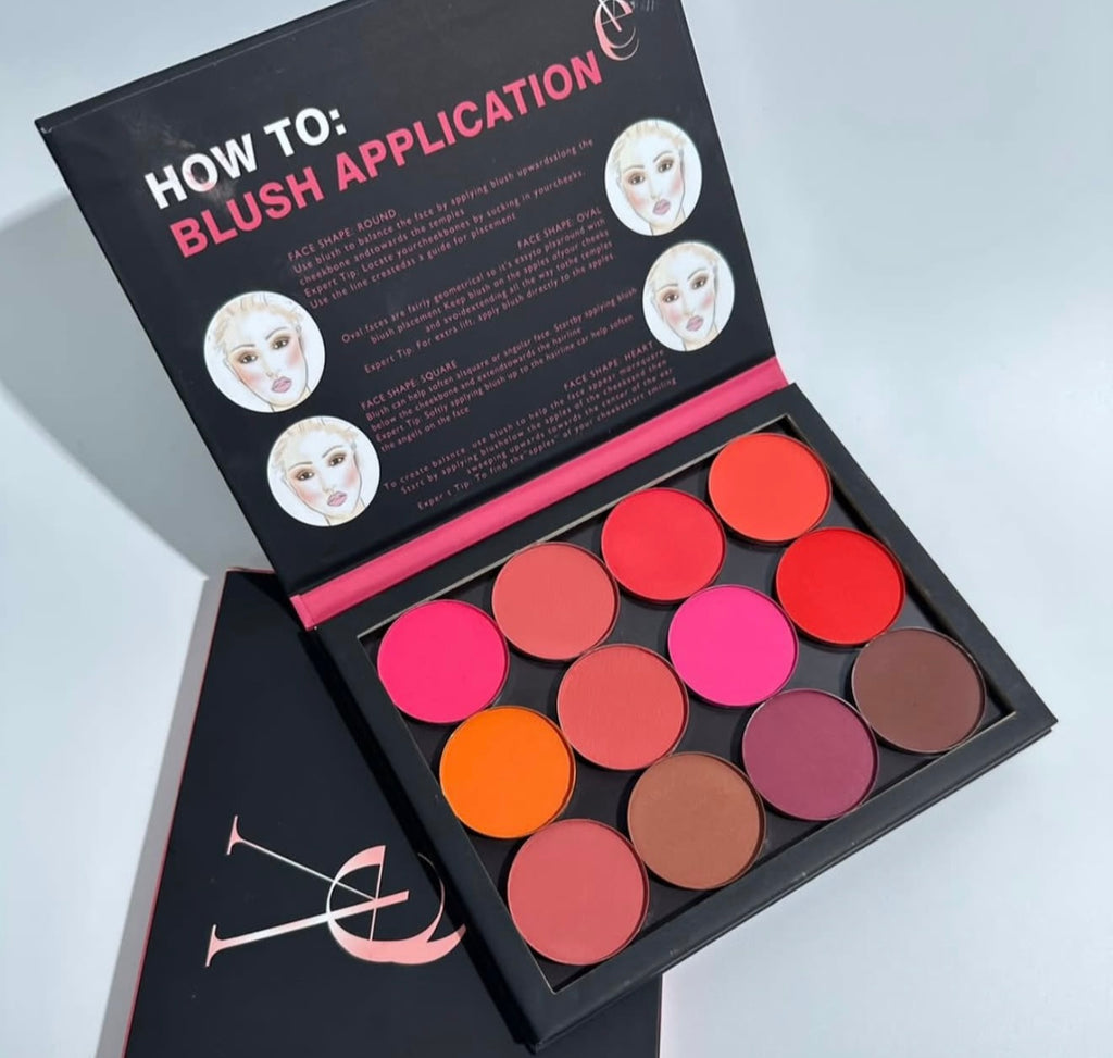 Vee Beauty 12 Colors Pressed Powder Blush Palette