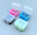 Dual-Hole Cosmetic Pencil Sharpener with White Cover