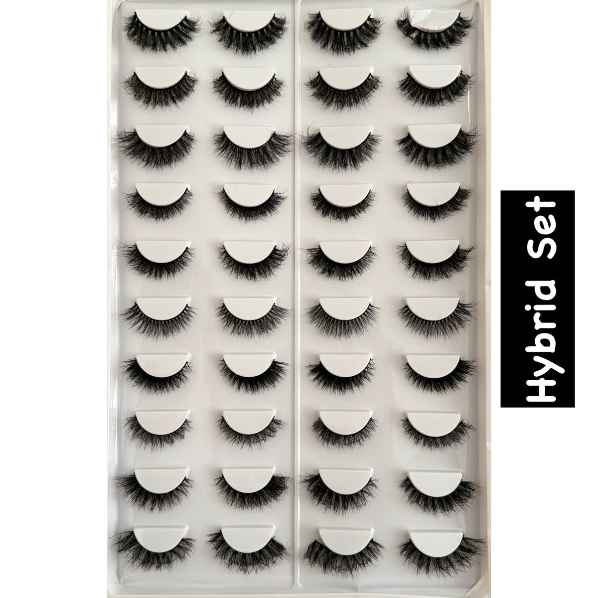 Voan Beauties 20-Pair Human Hair Fluffy Faux Mink Lashes Tray