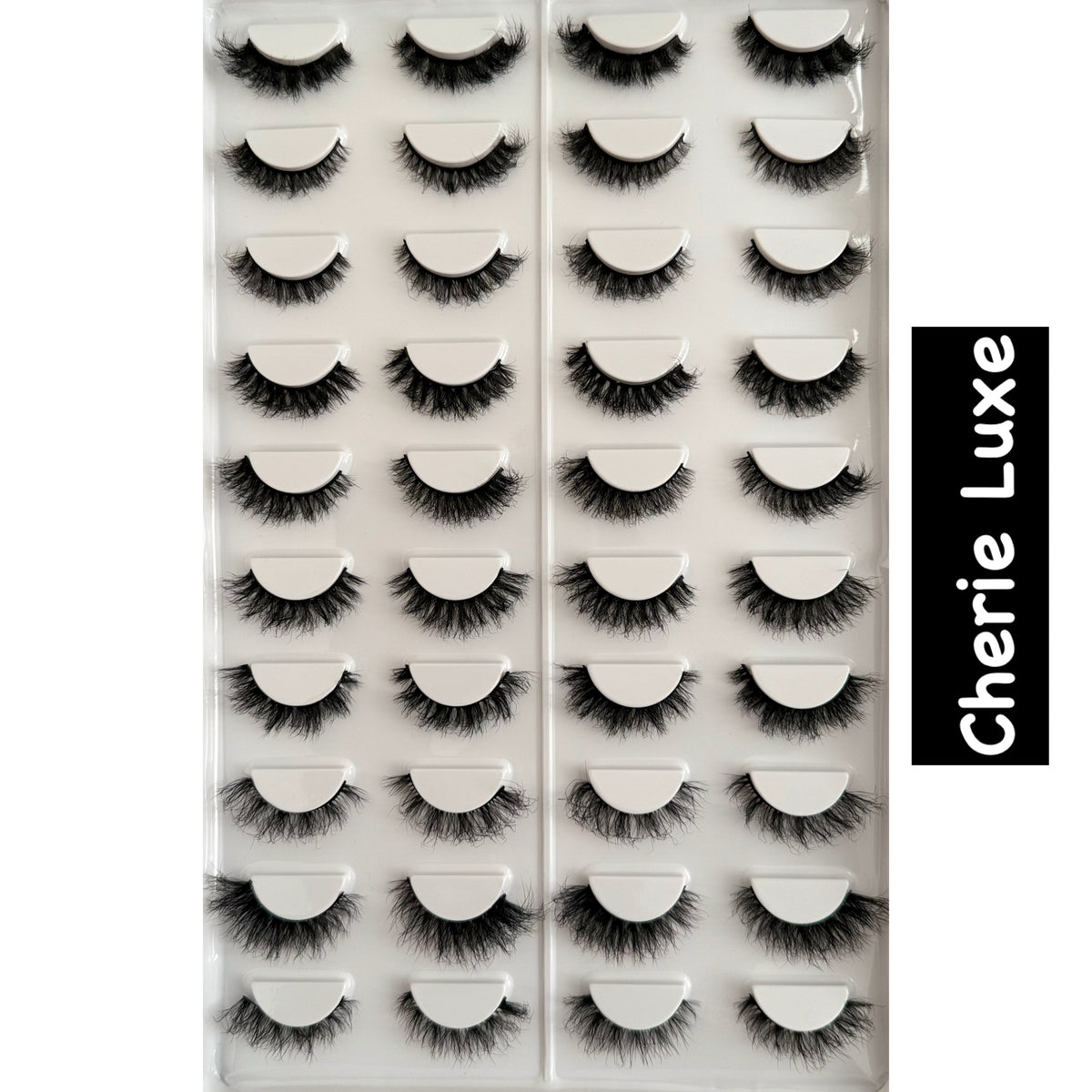 Voan Beauties 20-Pair Human Hair Fluffy Faux Mink Lashes Tray