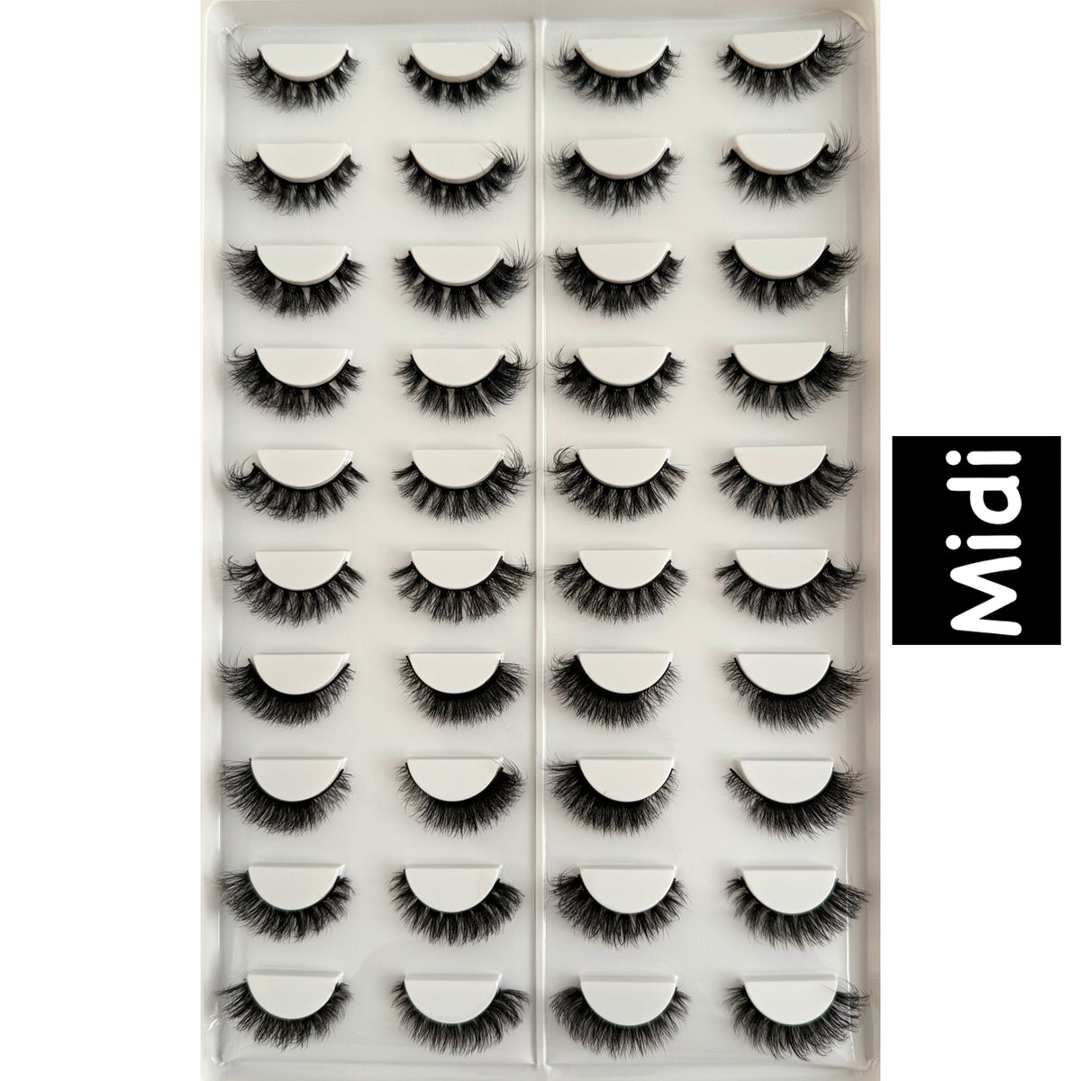 Voan Beauties 20-Pair Human Hair Fluffy Faux Mink Lashes Tray