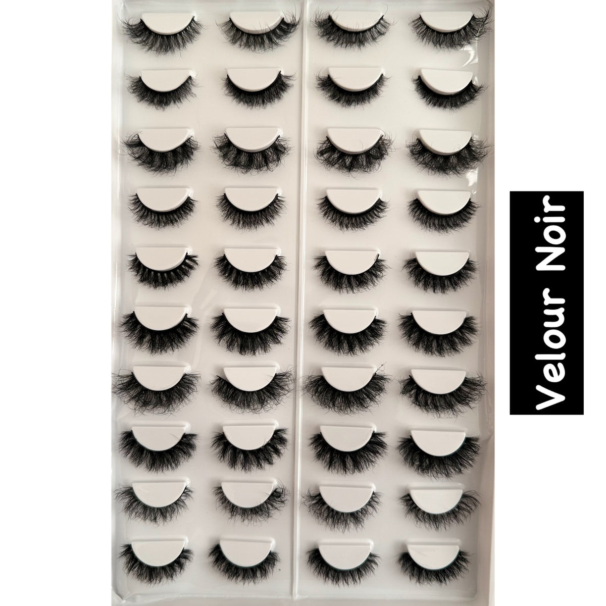 Voan Beauties 20-Pair Human Hair Fluffy Faux Mink Lashes Tray