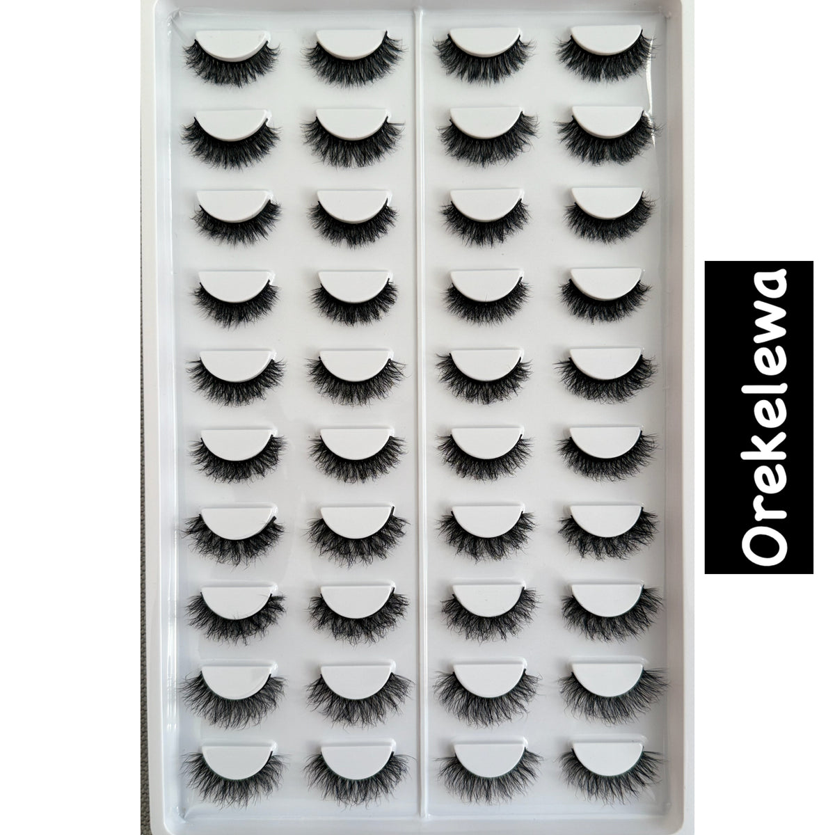 Voan Beauties 20-Pair Human Hair Fluffy Faux Mink Lashes Tray